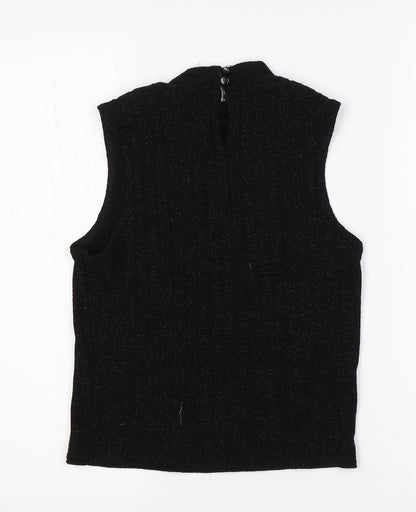 New Look Girls Black Round Neck  Polyester Vest Jumper Size 14-15 Years