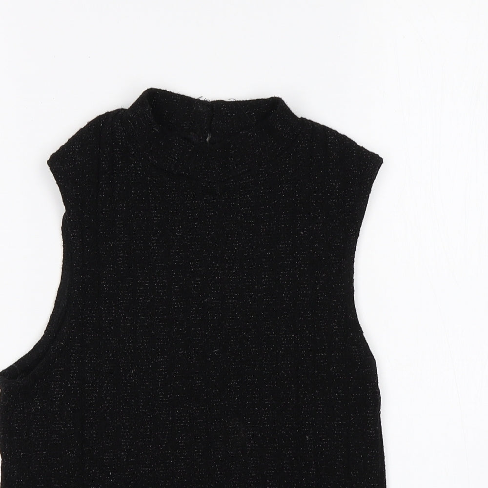 New Look Girls Black Round Neck  Polyester Vest Jumper Size 14-15 Years