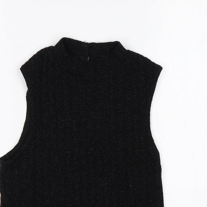 New Look Girls Black Round Neck  Polyester Vest Jumper Size 14-15 Years