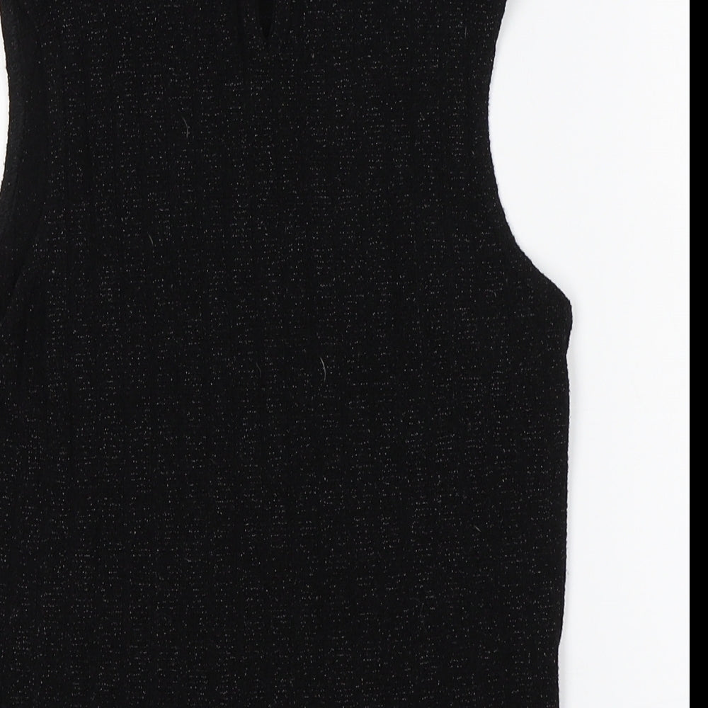 New Look Girls Black Round Neck  Polyester Vest Jumper Size 14-15 Years