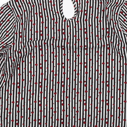 Papaya Womens Multicoloured Striped Polyester Basic Blouse Size 8 V-Neck