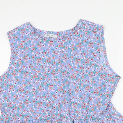 Papaya Womens Multicoloured Floral Polyester Basic Blouse Size 12 Round Neck