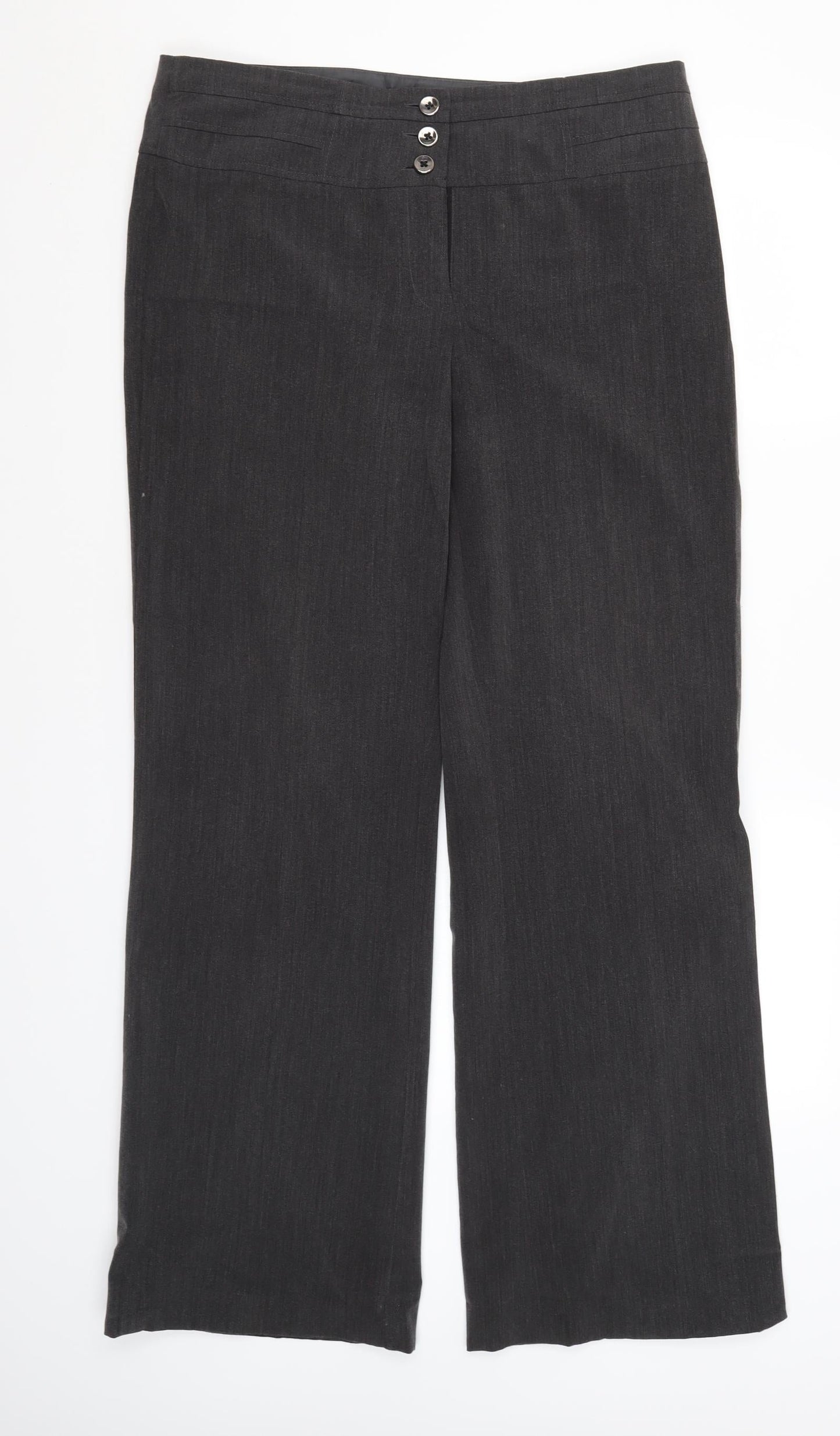 Womens UK Size 14 Collection Regular Fit Dress Pants Grey Trousers