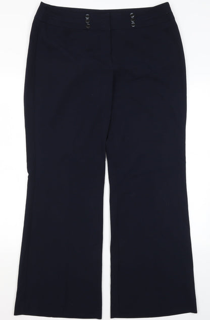 Womens UK Size 14 Collection Regular Fit Dress Pants Blue Trousers