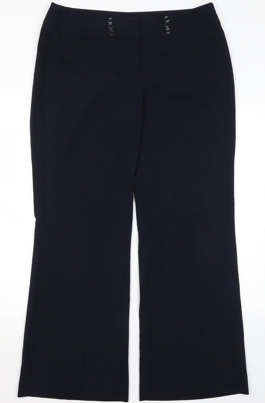 Womens UK Size 14 Collection Regular Fit Dress Pants Blue Trousers