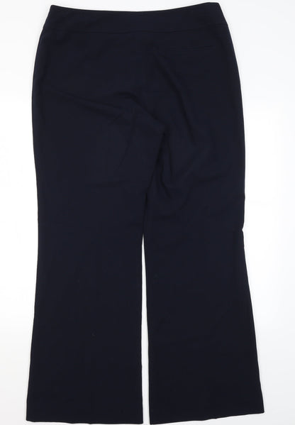 Womens UK Size 14 Collection Regular Fit Dress Pants Blue Trousers