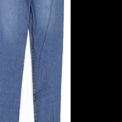 Pretty Little Thing Womens Blue  Cotton Skinny Jeans Size 6 L27 in Regular