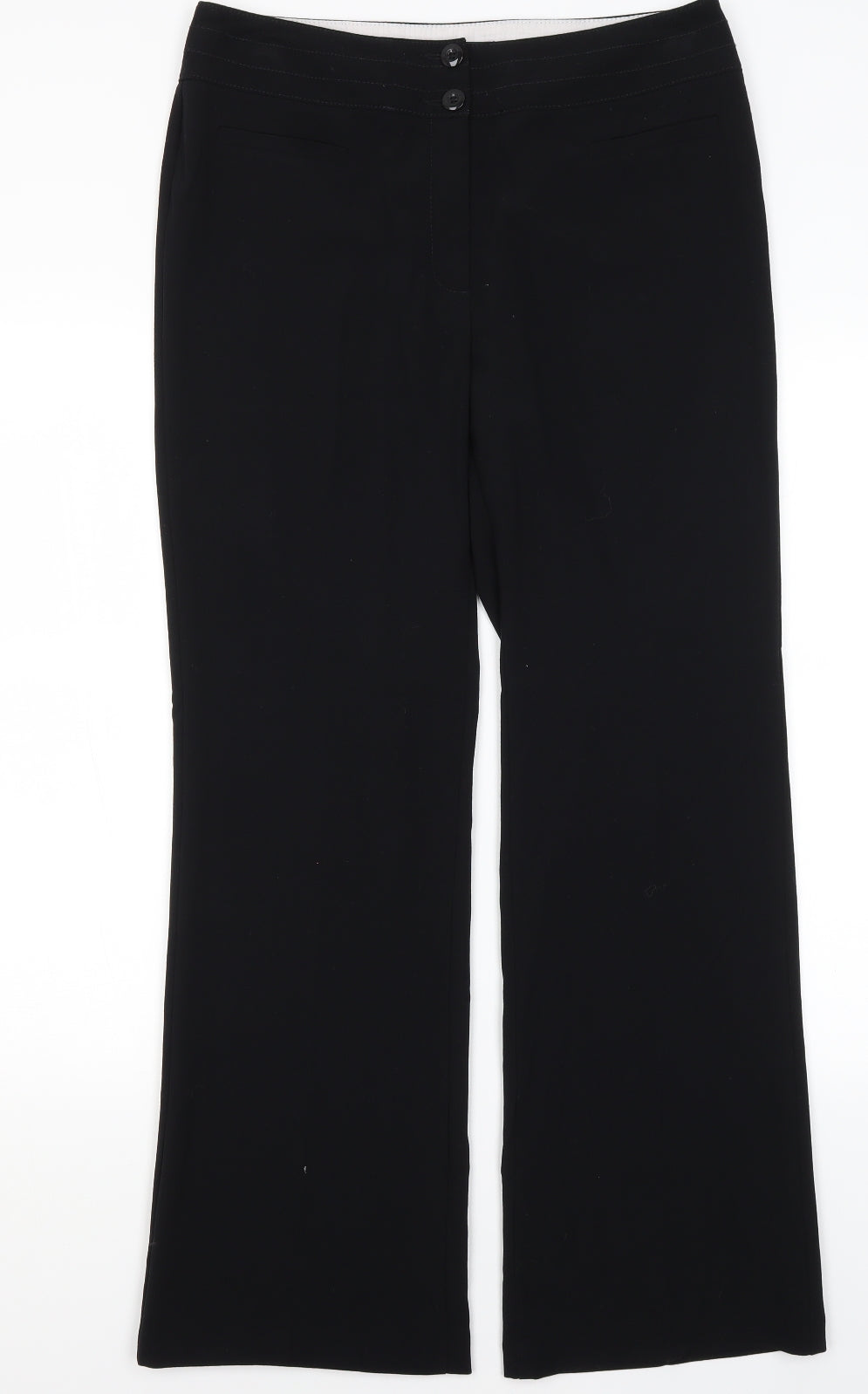 Womens UK Size 12 M7S Regular Fit Dress Pants Black Trousers