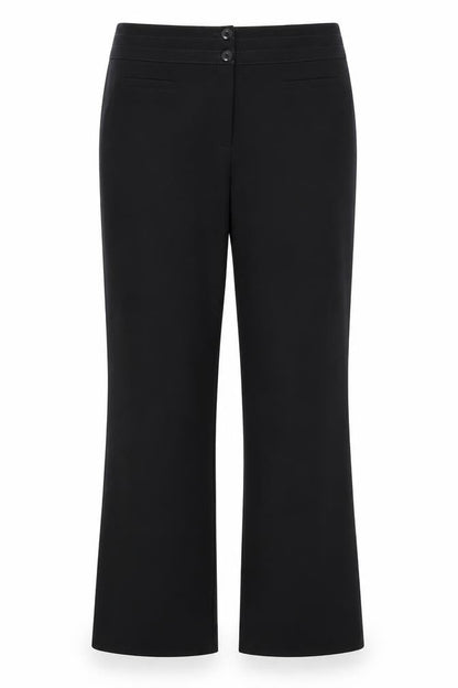 Front view of M7S women’s black polyester dress pants trousers, size UK 12, 29.5-inch leg regular
