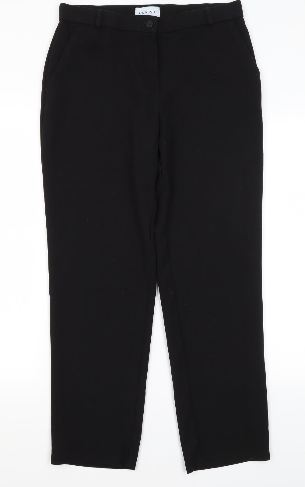 Womens UK Size 12 M&S Regular Fit Dress Pants Black Trousers