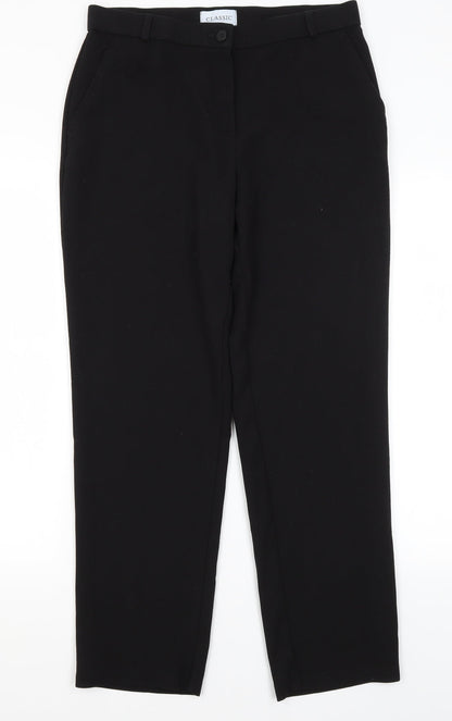 Womens UK Size 12 M&S Regular Fit Dress Pants Black Trousers
