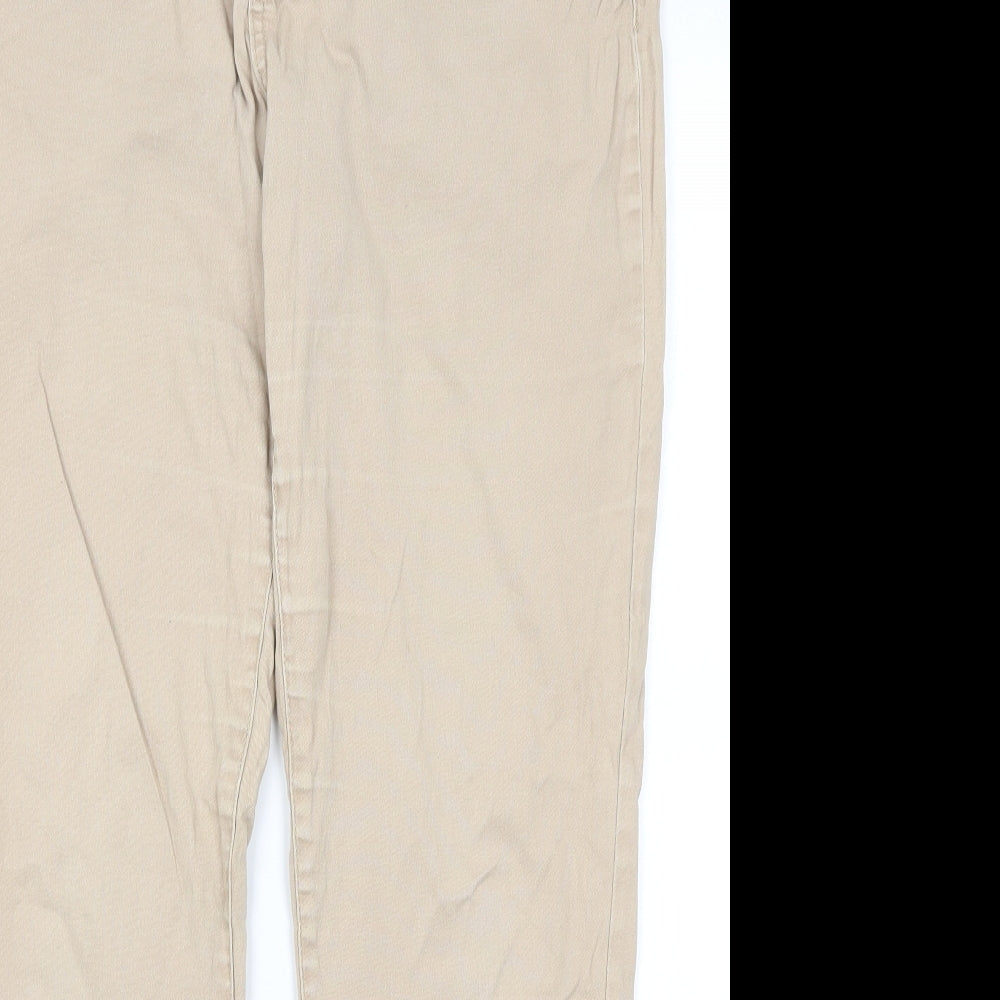 24/7 Womens Beige  Cotton Chino Trousers Size 16 L28 in Regular