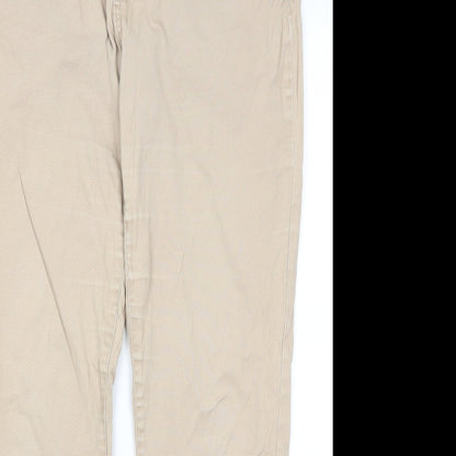 24/7 Womens Beige  Cotton Chino Trousers Size 16 L28 in Regular
