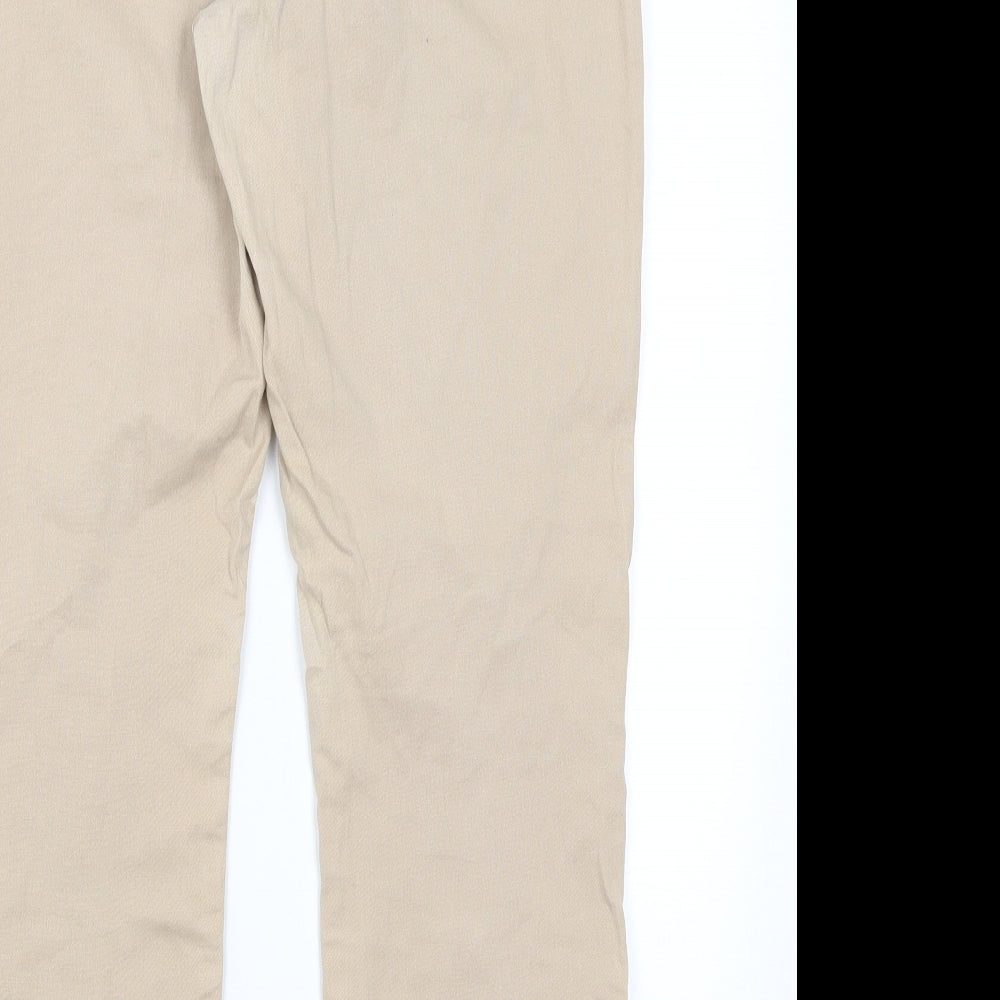 24/7 Womens Beige  Cotton Chino Trousers Size 16 L28 in Regular