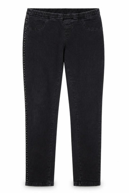 Front view of Authentic women’s grey cotton skinny jeans, size UK 16, 29-inch leg regular