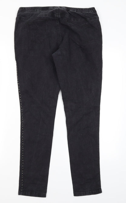 Authentic Denim Womens Grey  Cotton Skinny Jeans Size 16 L29 in Regular