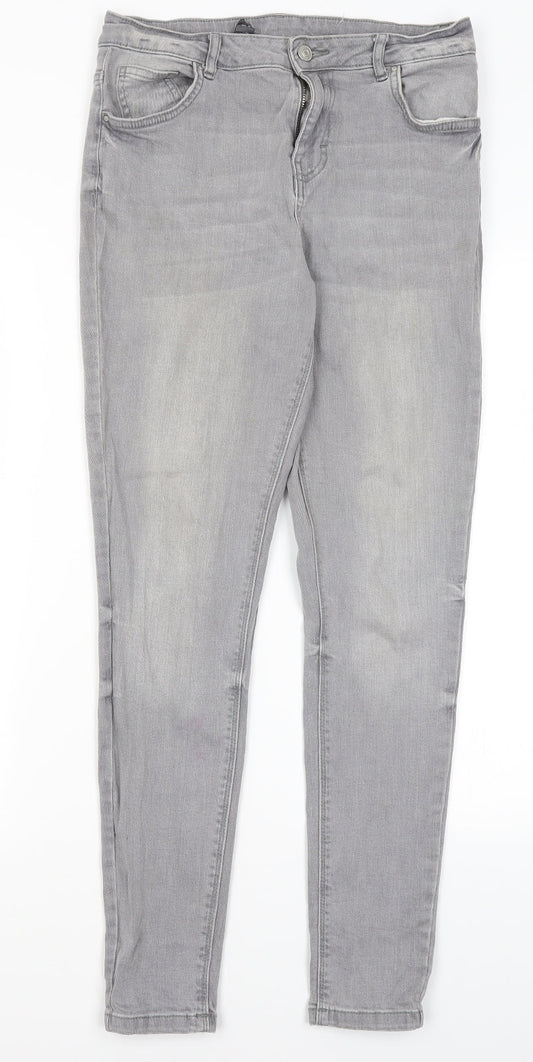 Denim Co Womens Grey  Cotton Skinny Jeans Size 12 L29 in Regular