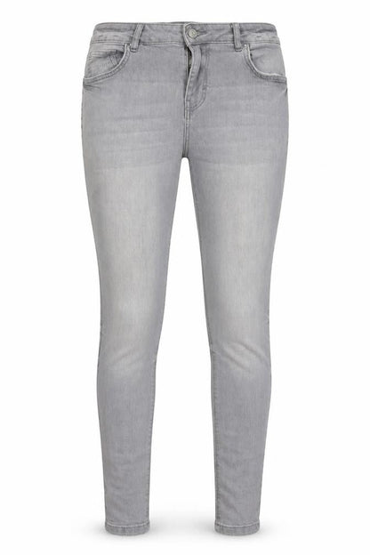 Front view of Denim Co women’s grey cotton skinny jeans, size UK 12, 29-inch leg regular