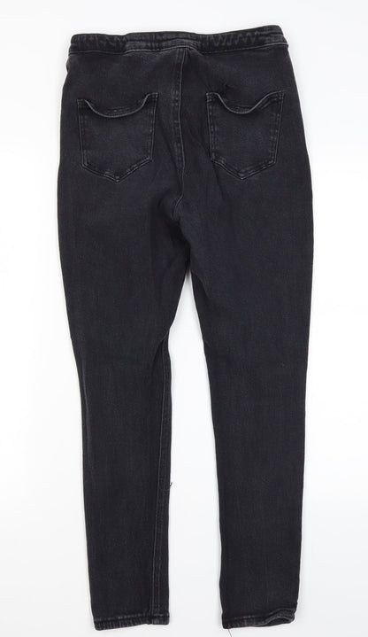 Pretty Little Thing Womens Black  Cotton Skinny Jeans Size 12 L26.5 in Regular