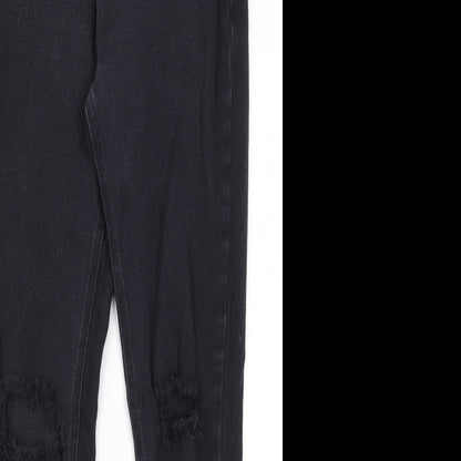 Pretty Little Thing Womens Black  Cotton Skinny Jeans Size 12 L26.5 in Regular