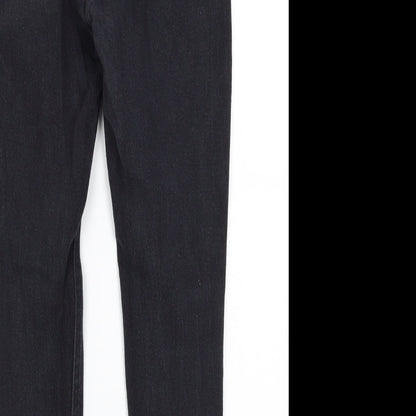 Pretty Little Thing Womens Black  Cotton Skinny Jeans Size 12 L26.5 in Regular