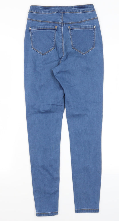 Missguided Womens Blue  Cotton Skinny Jeans Size 8 L26 in Regular