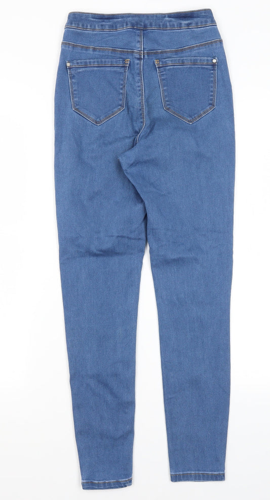 Missguided Womens Blue  Cotton Skinny Jeans Size 8 L26 in Regular