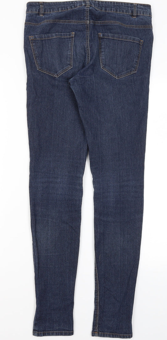 New Look Womens Blue  Cotton Skinny Jeans Size 10 L30.5 in Regular