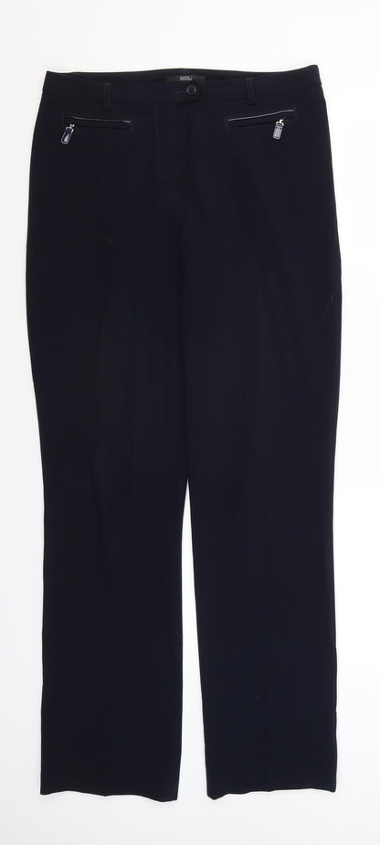 Womens UK Size 12 M&S Regular Fit Dress Pants Blue Trousers
