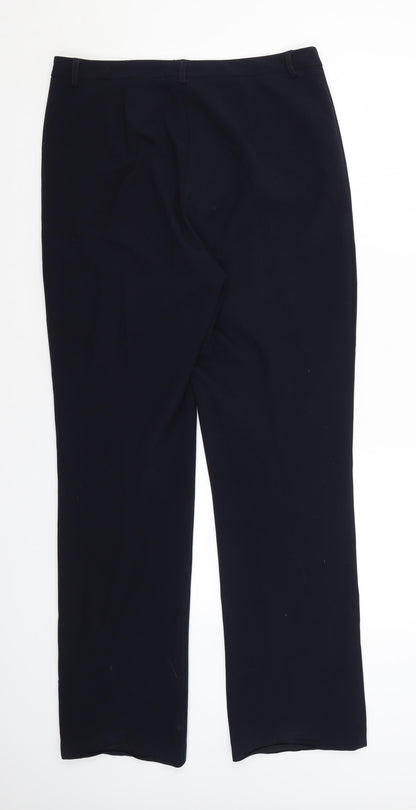 Womens UK Size 12 M&S Regular Fit Dress Pants Blue Trousers