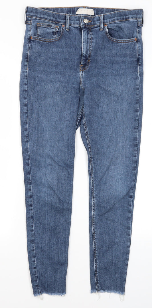 Topshop Womens Blue  Cotton Skinny Jeans Size 32 in L26.5 in Regular