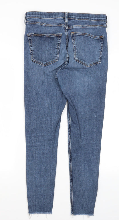 Topshop Womens Blue  Cotton Skinny Jeans Size 32 in L26.5 in Regular