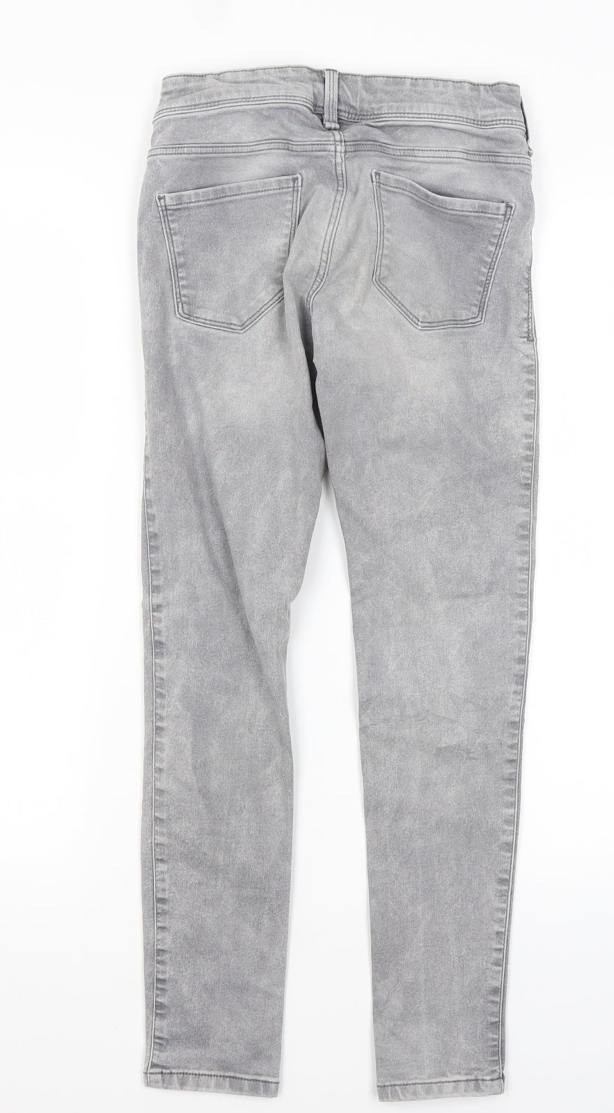 Here & There Girls Grey  Cotton Skinny Jeans Size 12 Years L25 in Regular
