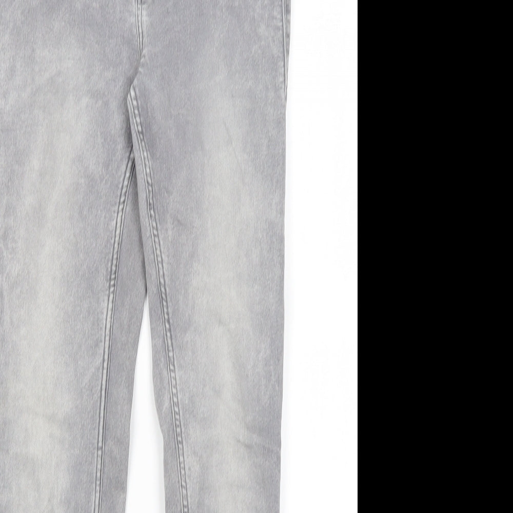 Here & There Girls Grey  Cotton Skinny Jeans Size 12 Years L25 in Regular