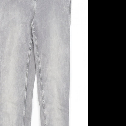 Here & There Girls Grey  Cotton Skinny Jeans Size 12 Years L25 in Regular