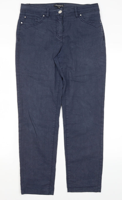 Brandtex Womens Blue  Cotton Straight Jeans Size 10 L28 in Regular