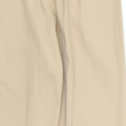 M&S Womens Brown  Polyester Trousers  Size 14 L29.5 in Regular