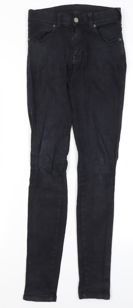 Womens UK Size S Dr Denim Regular Fit Skinny Black Jeans