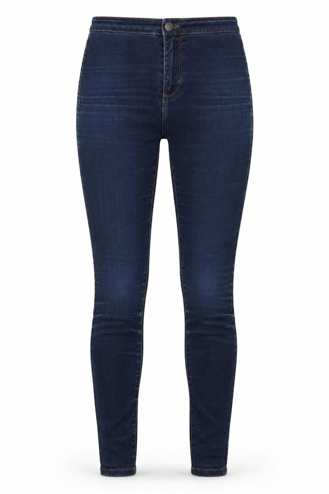 Front view of Denim Co women’s blue cotton skinny jeans, size UK 8, 29-inch leg regular
