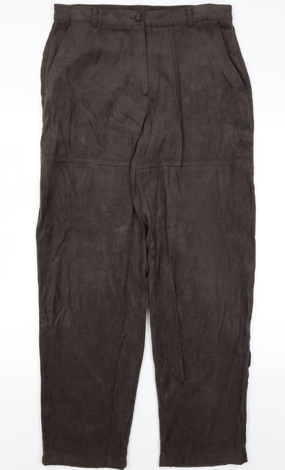 Womens UK Size 16 Preworn Regular Fit  Brown Trousers
