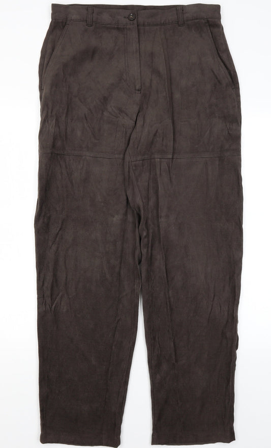 Womens UK Size 16 Preworn Regular Fit  Brown Trousers