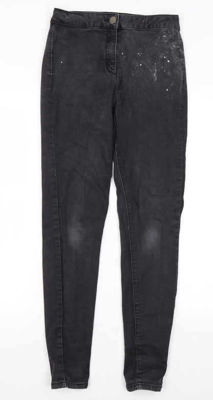 Matalan Womens Grey  Cotton Skinny Jeans Size 12 L28 in Regular