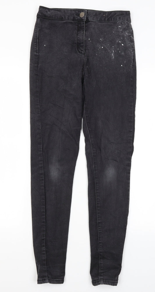 Matalan Womens Grey  Cotton Skinny Jeans Size 12 L28 in Regular