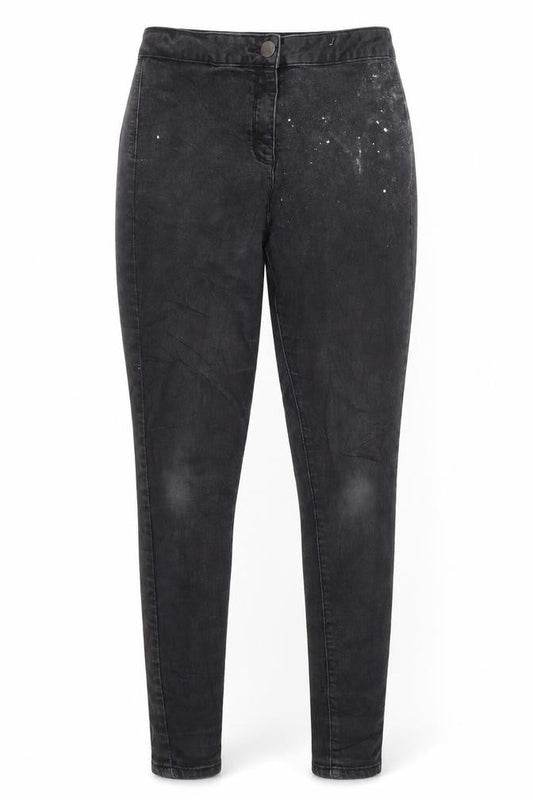 Front view of Matalan women’s grey cotton skinny jeans, size UK 12, 28-inch leg regular