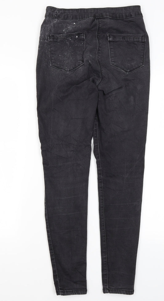 Matalan Womens Grey  Cotton Skinny Jeans Size 12 L28 in Regular