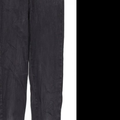Matalan Womens Grey  Cotton Skinny Jeans Size 12 L28 in Regular