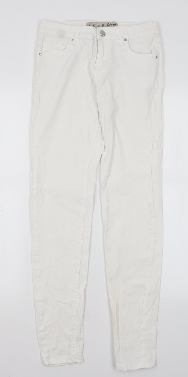 Denim Co Womens White  Cotton Skinny Jeans Size 6 L29 in Regular
