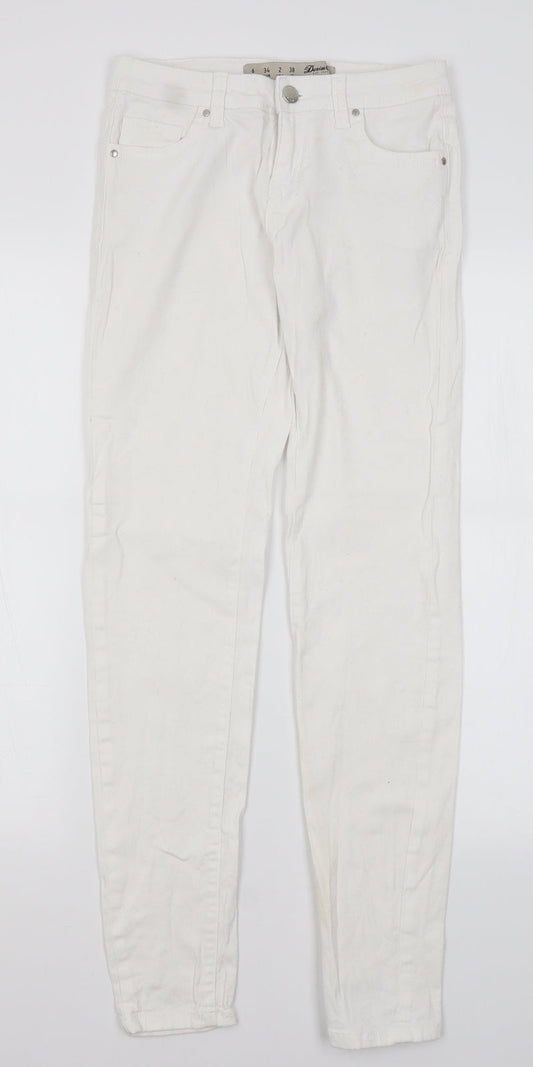 Denim Co Womens White  Cotton Skinny Jeans Size 6 L29 in Regular