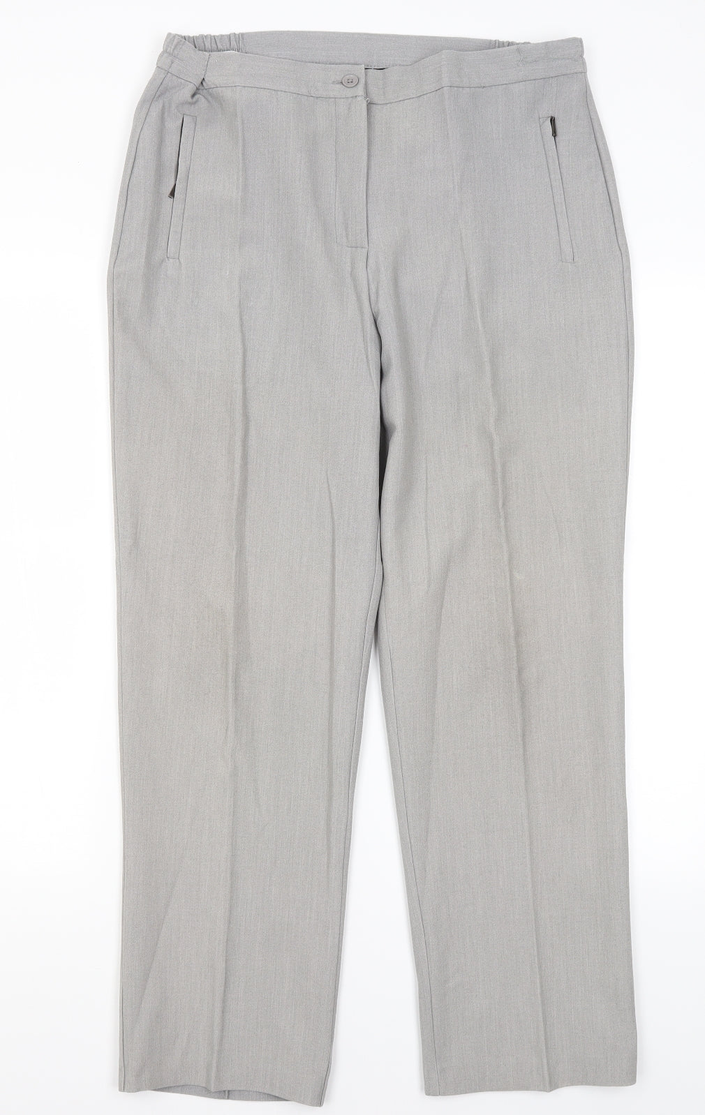 Just Elegance Womens Grey  Polyester Trousers  Size 14 L27 in Regular