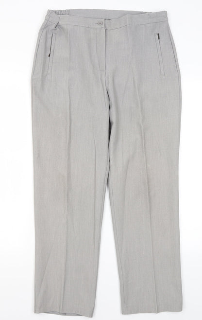 Just Elegance Womens Grey  Polyester Trousers  Size 14 L27 in Regular